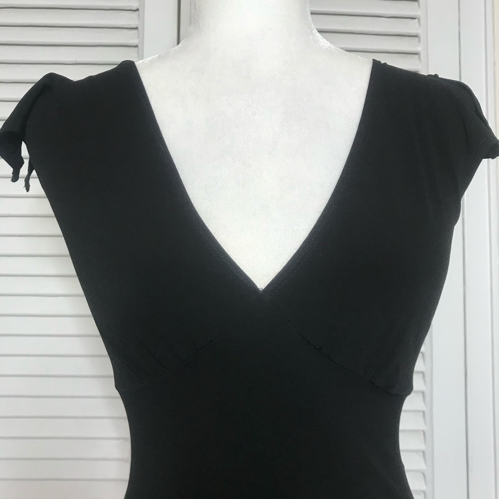 Vintage V Neck Flutter Sleeve Blouse - Picture 2 of 4